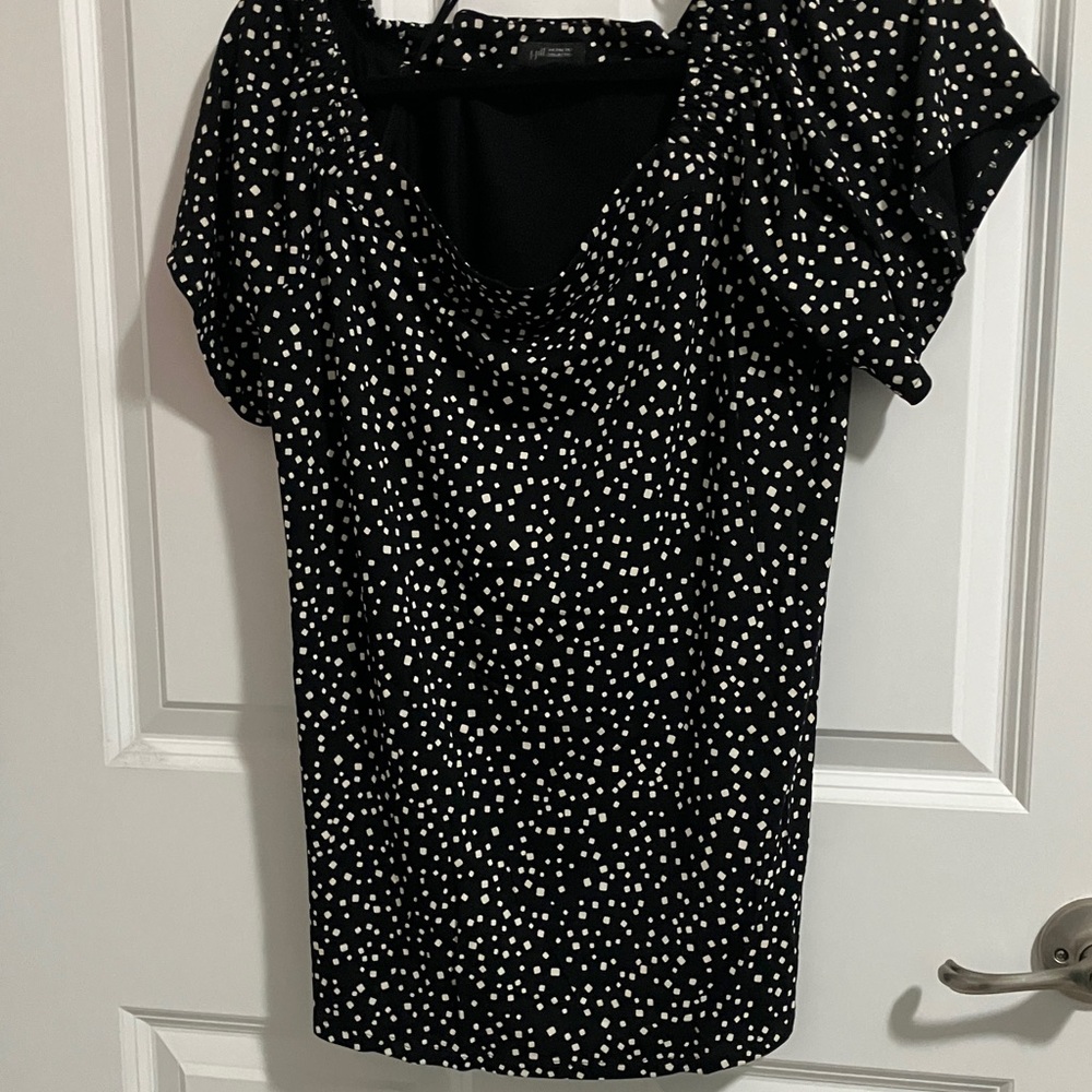 J. Jill Black and White Dotted Blouse